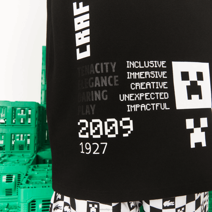 мушкарци ливе к минецрафт поло опуштени органски памук 8688938 црна 031 Lacoste