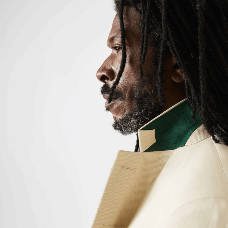 мушкарци плисирани сако од мешавине памука и лана 86881305 беж 68с Lacoste