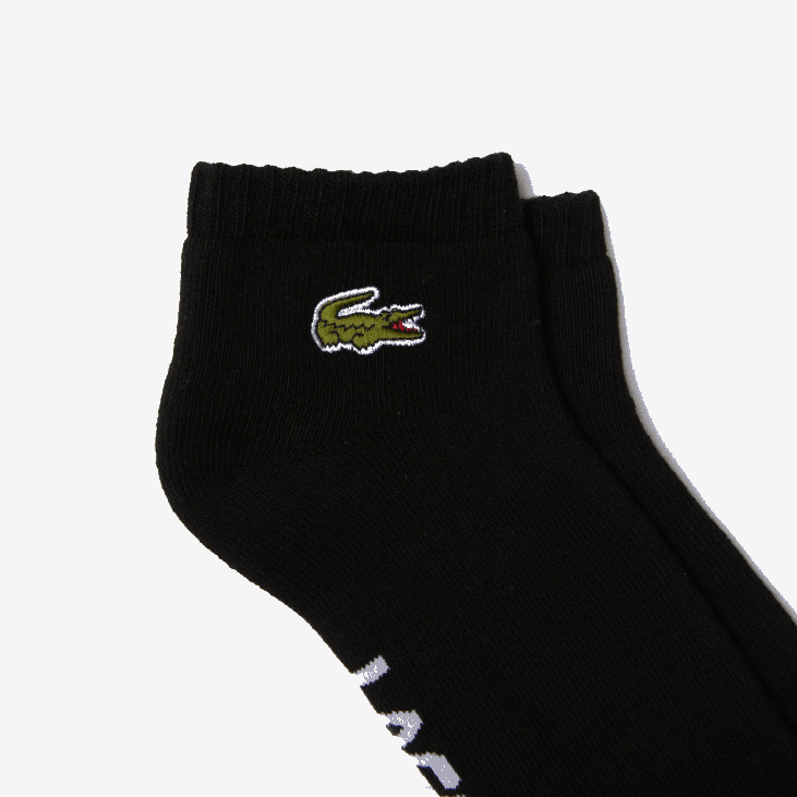 мушкарци спортске брендиране растезљиве памучне ниске чарапе 86881675 црно бела 258 Lacoste