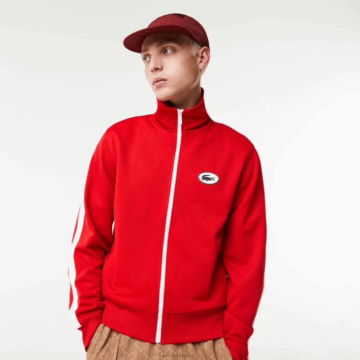 мушкарци дуксерица са рајсфершлусом стандардног кроја са високим изрезом 86881015 црвена 240 Lacoste