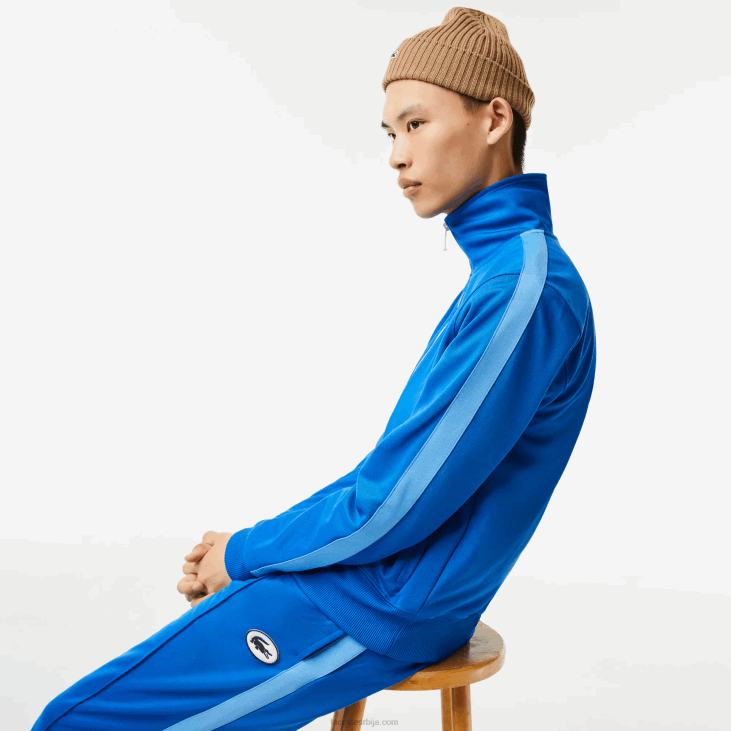 мушкарци дуксерица са рајсфершлусом стандардног кроја са високим изрезом 86881017 плава к1к Lacoste