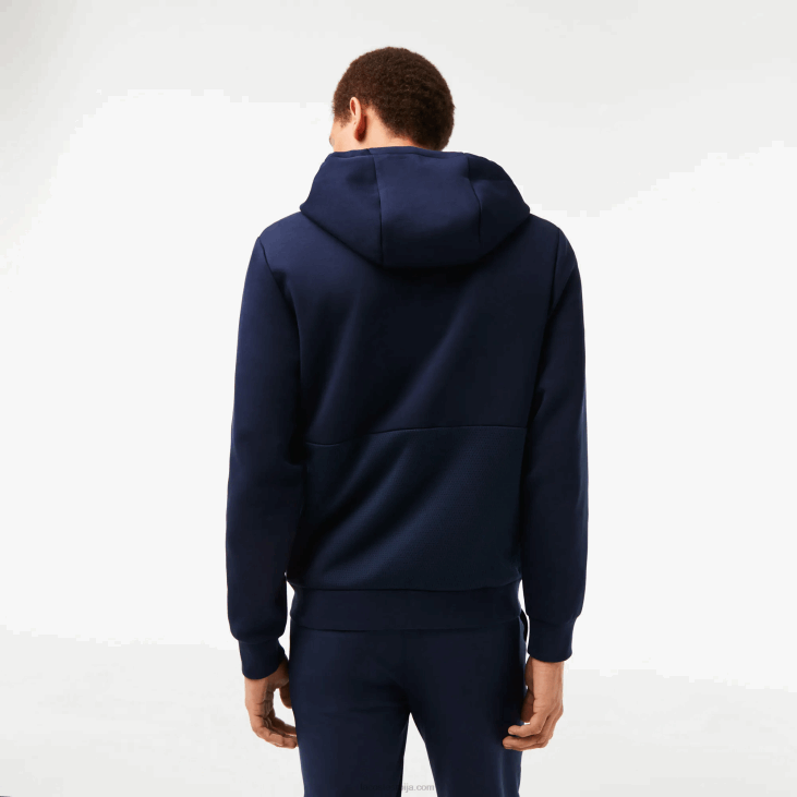 мушкарци спортска дуксерица од мрежастих панела 86881019 тамноплава 423 Lacoste