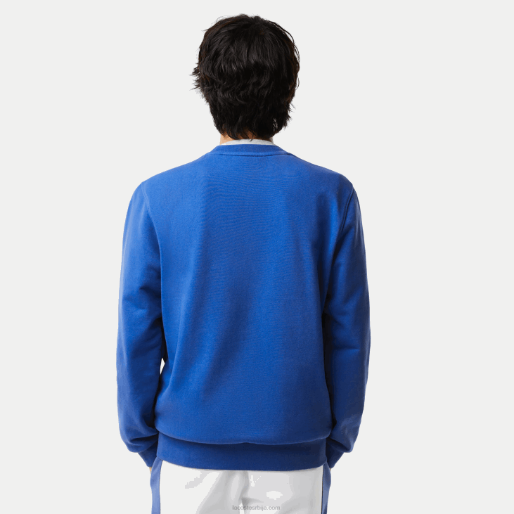 мушкарци памучна дуксерица класичног кроја са контрастним словима 86881042 плава к1к Lacoste