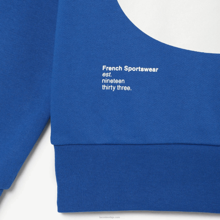 мушкарци памучна дуксерица класичног кроја са контрастним словима 86881042 плава к1к Lacoste