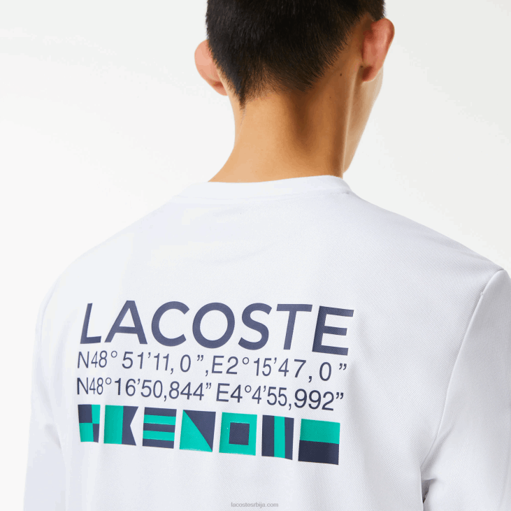 мушкарци тениски дукс са спортским принтом 86881056 бела 001 Lacoste
