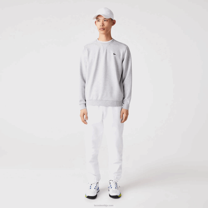 мушкарци спортска дуксерица од мрежастих панела 86881062 кинеско светло сиво 9ја Lacoste