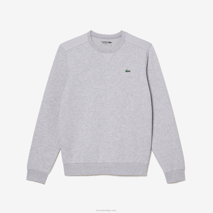 мушкарци спортска дуксерица од мрежастих панела 86881062 кинеско светло сиво 9ја Lacoste