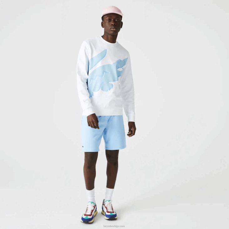 мушкарци Дукс од органског памука од флиса са округлим изрезом 86881075 бела 001 Lacoste