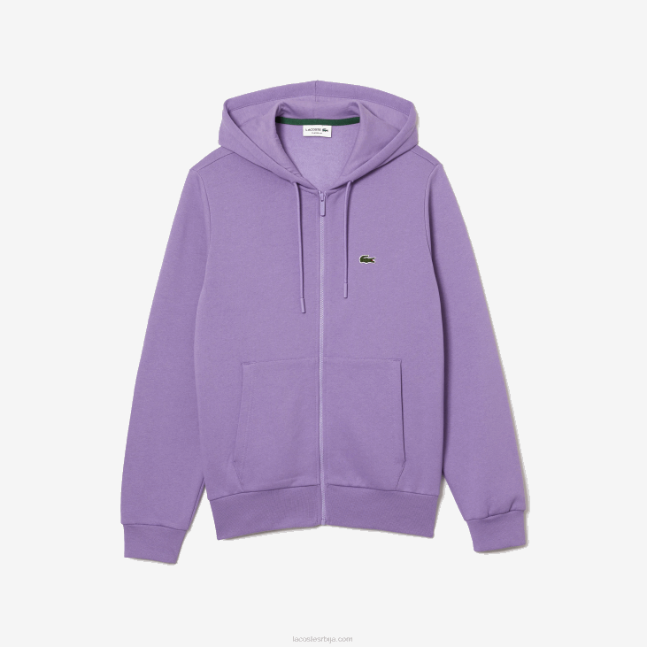 мушкарци дуксерица са рајсфершлусом са џеповима кенгура 86881102 пурпле гфу Lacoste