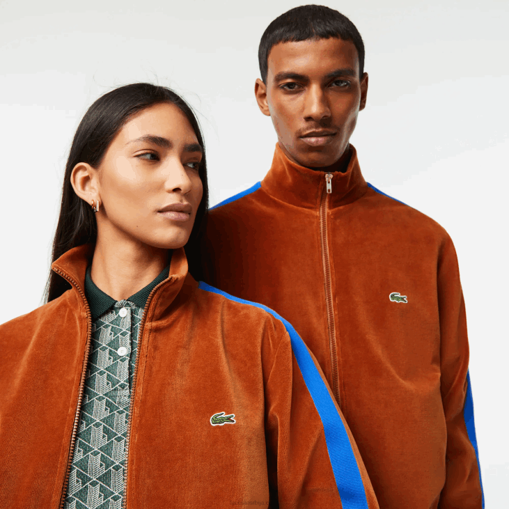 мушкарци дуксерица од сомота са рајсфершлусом нормалног кроја 86881117 браон 3пб Lacoste