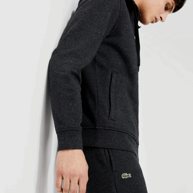 мушкарци спортска лагана капуљача од два материјала 86881126 сива х88 Lacoste