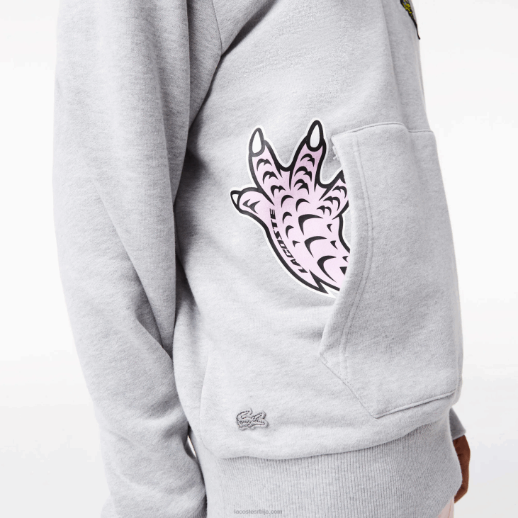 мушкарци дуксерица са капуљачом са комичним ефектом 86881133 сиви кине цца Lacoste