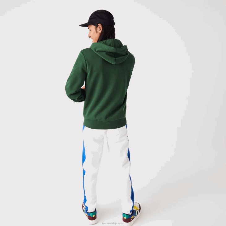 мушкарци дуксерица са рајсфершлусом са џеповима кенгура 86881135 зелена 132 Lacoste