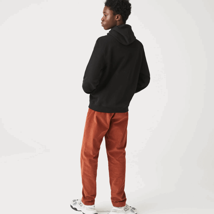 мушкарци дукс од памучног флиса са извезеним словима 86881154 црна 031 Lacoste