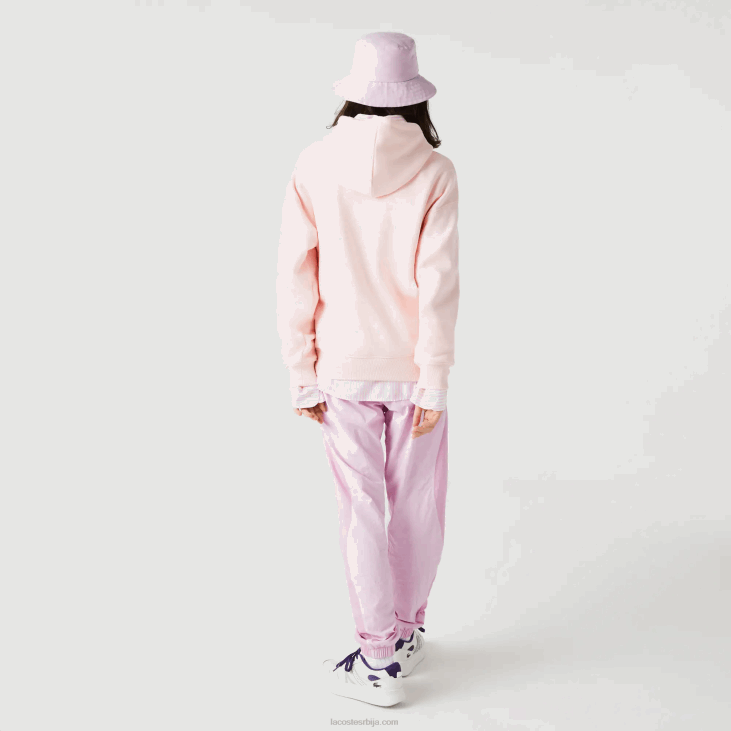 мушкарци дуксерица од органског памука слободног кроја са капуљачом 86881158 светло розе т03 Lacoste