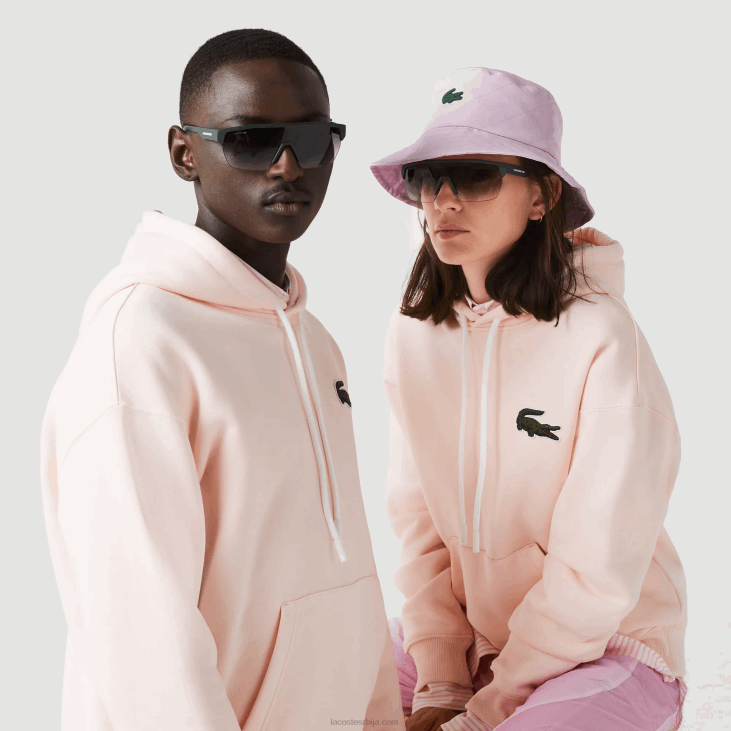 мушкарци дуксерица од органског памука слободног кроја са капуљачом 86881158 светло розе т03 Lacoste