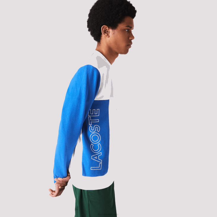 мушкарци Дукс од памучног флиса са округлим изрезом 86881159 бела плава жута зелена 8нр Lacoste