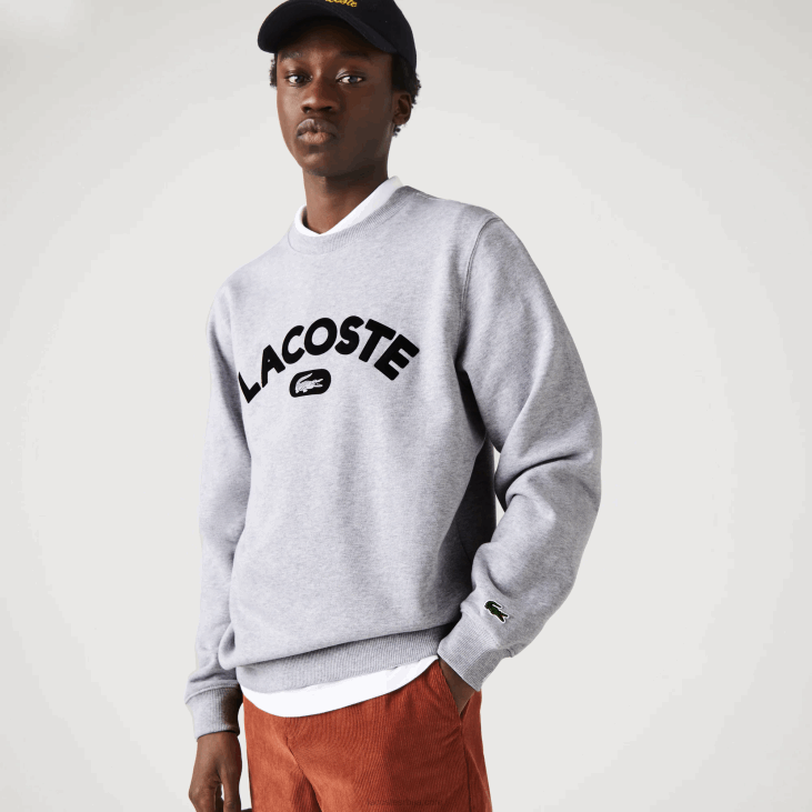 мушкарци фротир дуксерица са округлим изрезом 86881161 сиви кине цца Lacoste