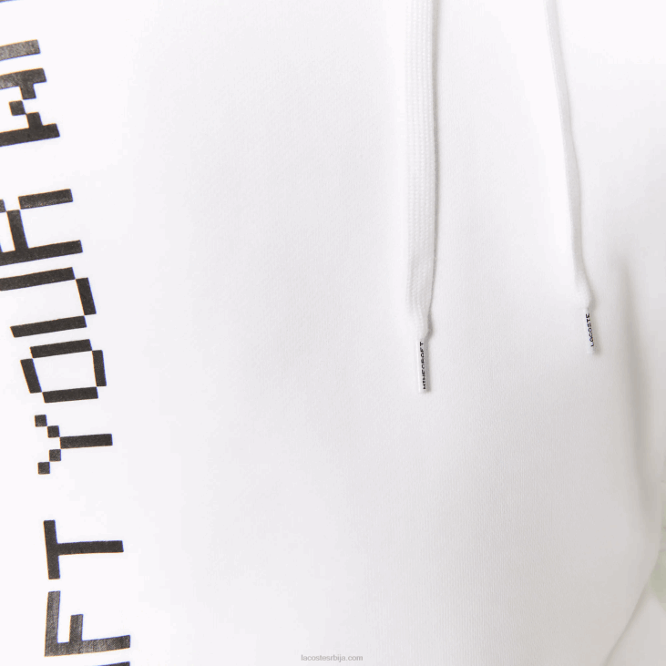 мушкарци ливе к минецрафт лоосе фит флееце хоодие 86881165 бела 001 Lacoste