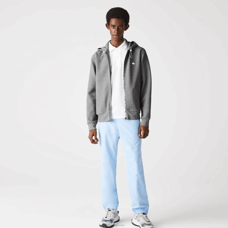 мушкарци Дукс од мешавине памука са капуљачом са патентним затварачем 86881178 сиви кине 1вк Lacoste