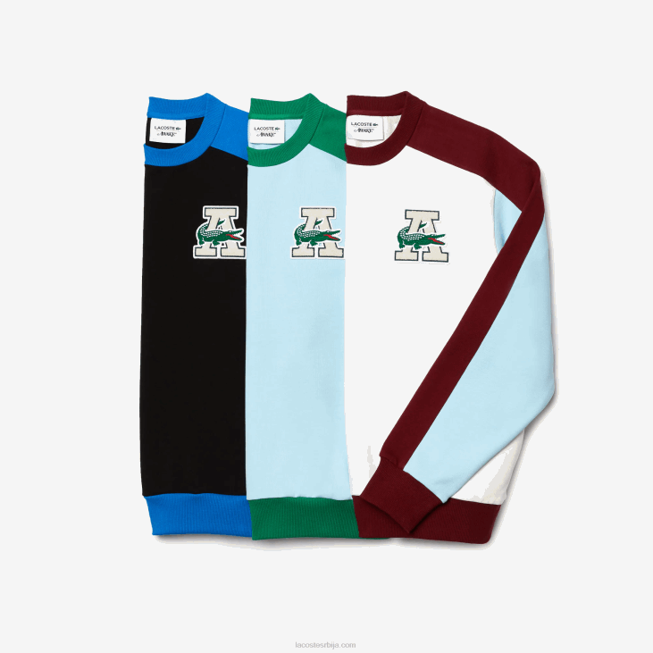 мушкарци лацосте к аваке ни бадге цолоур-блоцк памучна дуксерица 86881183 бели бордо нфб