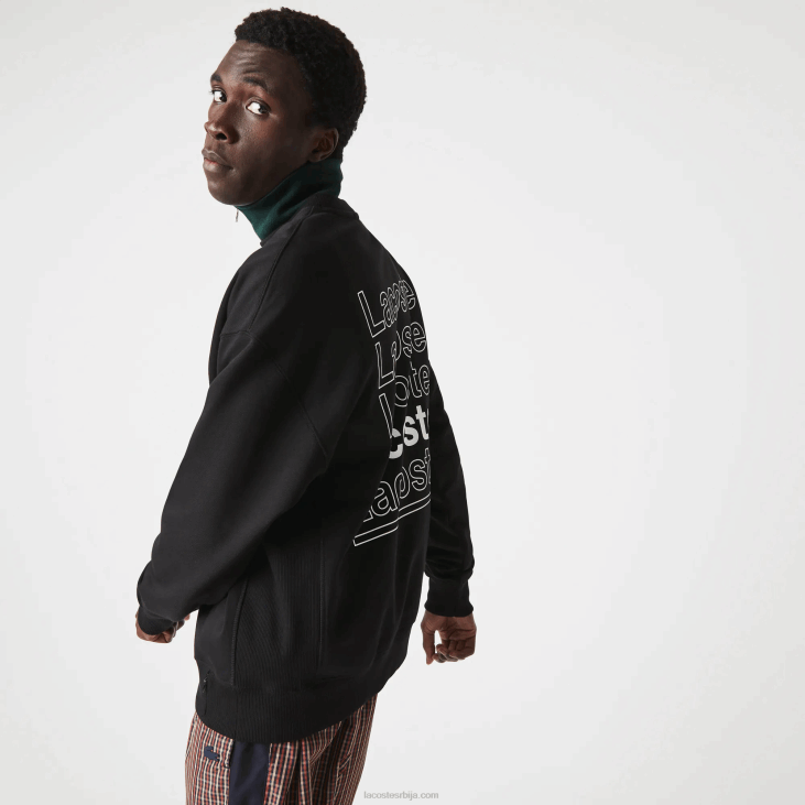 мушкарци Флис дуксерица слободног кроја са штампом на изрезу 86881197 црна 031 Lacoste