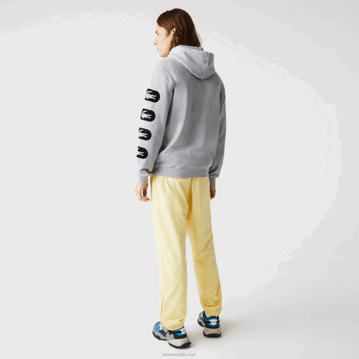 мушкарци дуксерица од флиса са рукавима са капуљачом 86881200 сива цца Lacoste