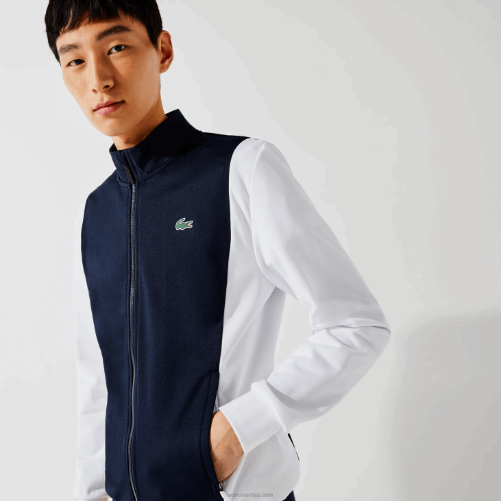 мушкарци спорт пикуе дукс са патентним затварачем 86881205 бела тамноплава р20 Lacoste