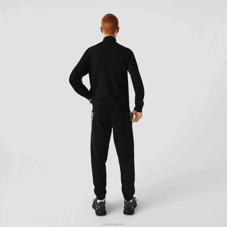 мушкарци дуксерица од брушеног флиса са рајсфершлусом регуларног кроја 86881269 црна 031 Lacoste