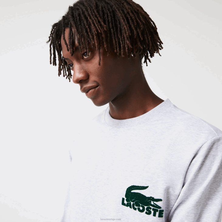 мушкарци лоунге дукс од памучног флиса 86881386 сива кинела зелена и9к Lacoste