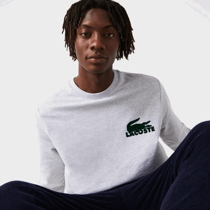 мушкарци лоунге дукс од памучног флиса 86881386 сива кинела зелена и9к Lacoste
