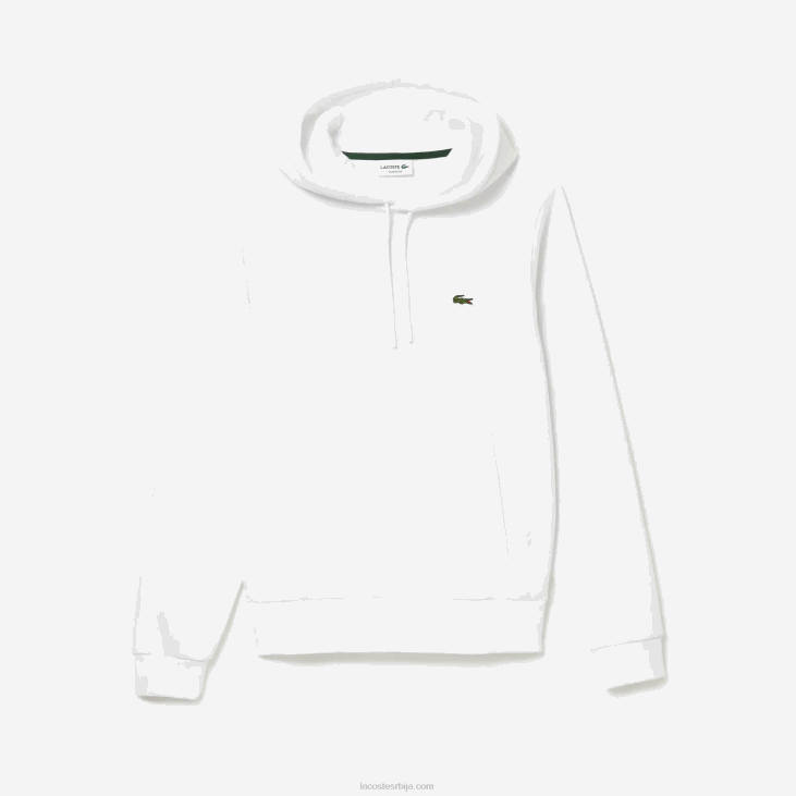 мушкарци дуксерица од органског памука са капуљачом 8688265 бела 001 Lacoste
