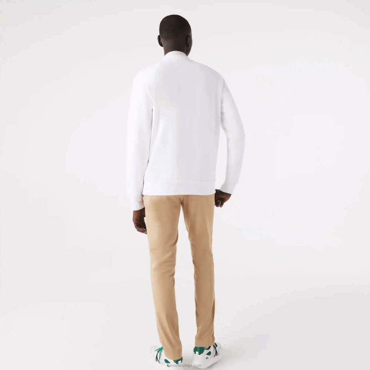 мушкарци дуксерица од органског брушеног памука 8688272 бела 001 Lacoste