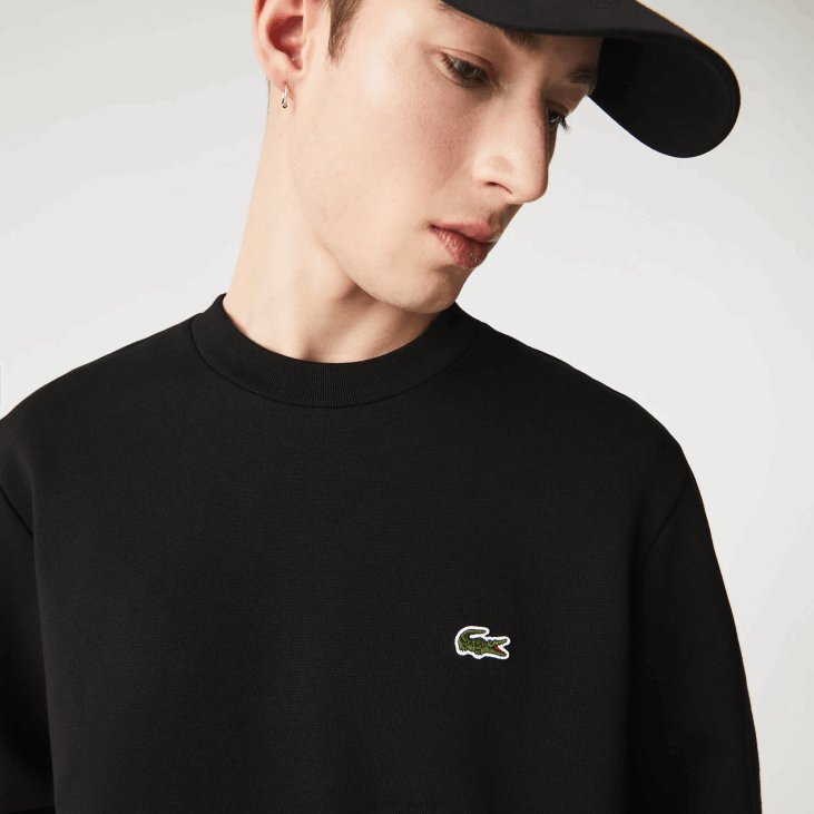 мушкарци дуксерица од органског брушеног памука 8688273 црна 031 Lacoste