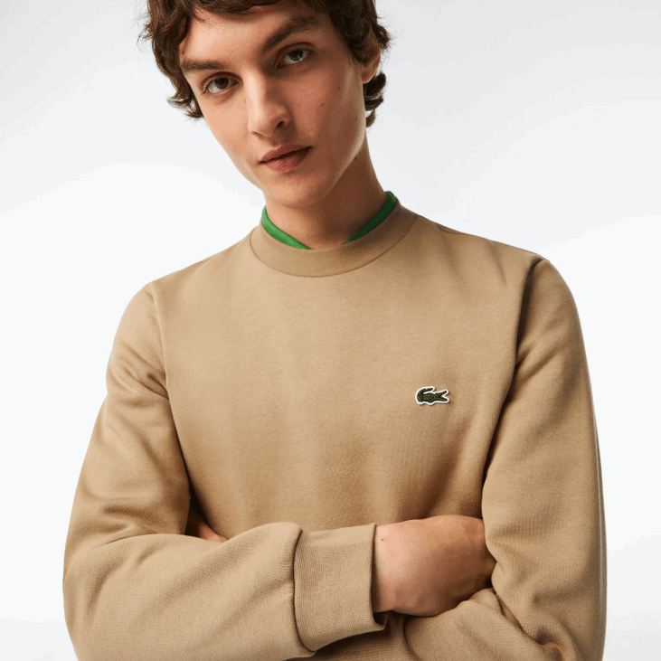 мушкарци дуксерица од органског брушеног памука 8688289 беж цб8 Lacoste