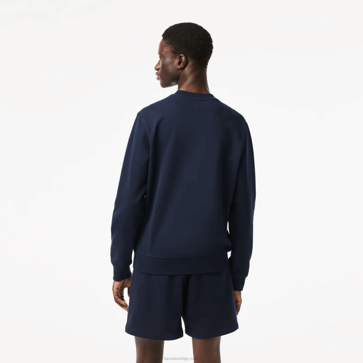 мушкарци дуксерица од небрушеног флиса са округлим изрезом 8688300 тамноплава 166 Lacoste