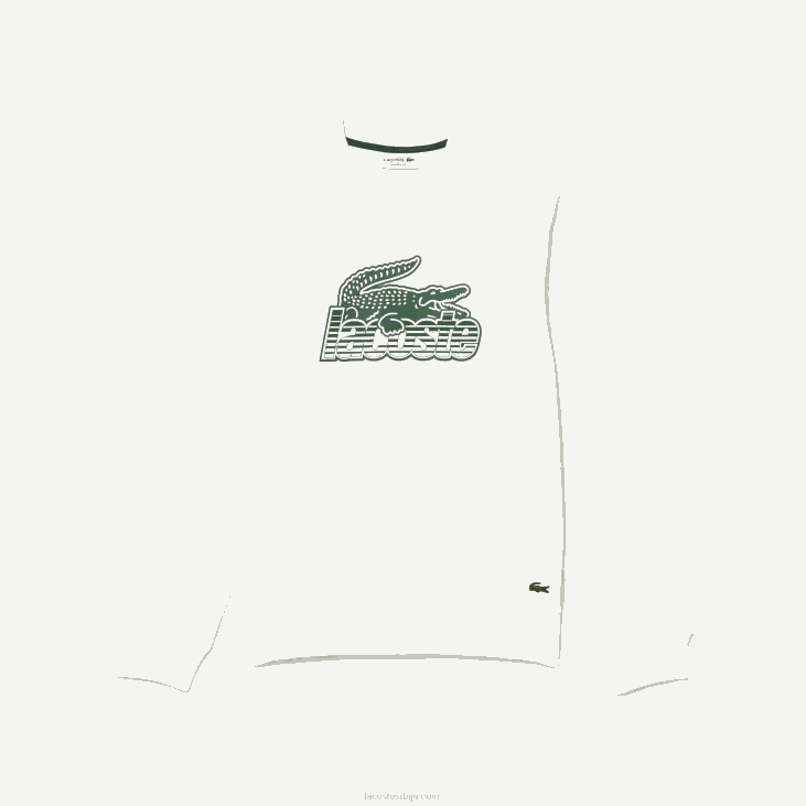 мушкарци дуксерица од небрушеног флиса са округлим изрезом 8688302 бела 70в Lacoste