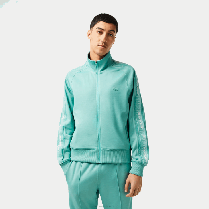 мушкарци пике дукс са рајсфершлусом регуларног кроја 868830 зелено 3а4 Lacoste