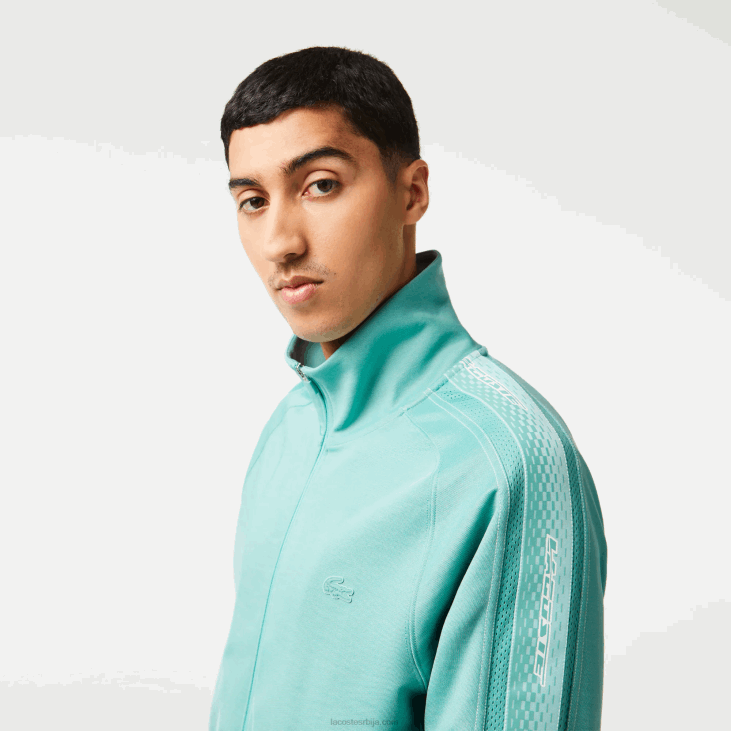 мушкарци пике дукс са рајсфершлусом регуларног кроја 868830 зелено 3а4 Lacoste