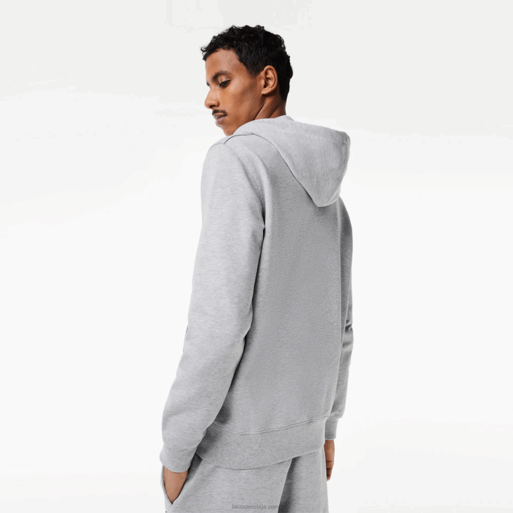 мушкарци дуксерица од нечетканог флиса са рајсфершлусом 8688322 сиви кине цца Lacoste