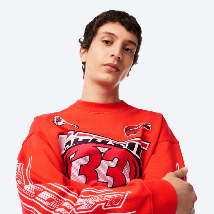 мушкарци дукс од памучног флиса 8688327 наранџаста 02к Lacoste