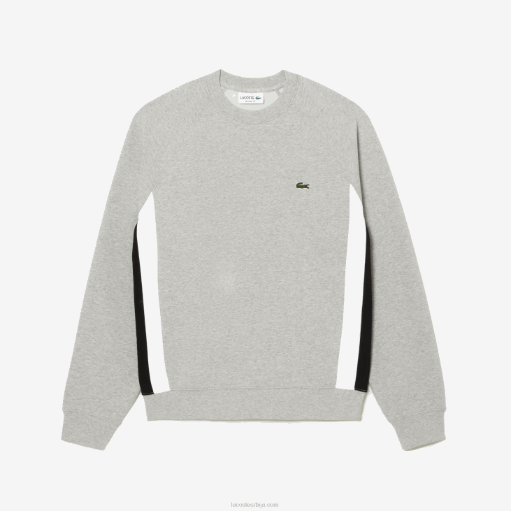 мушкарци дукс од брушеног флиса 8688329 сиво кине црно бело сј1 Lacoste