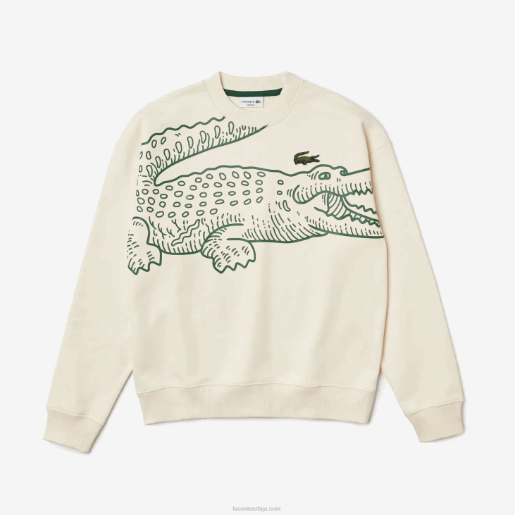 мушкарци дуксерица са округлим изрезом и крокодезом 8688360 вхите кфј Lacoste