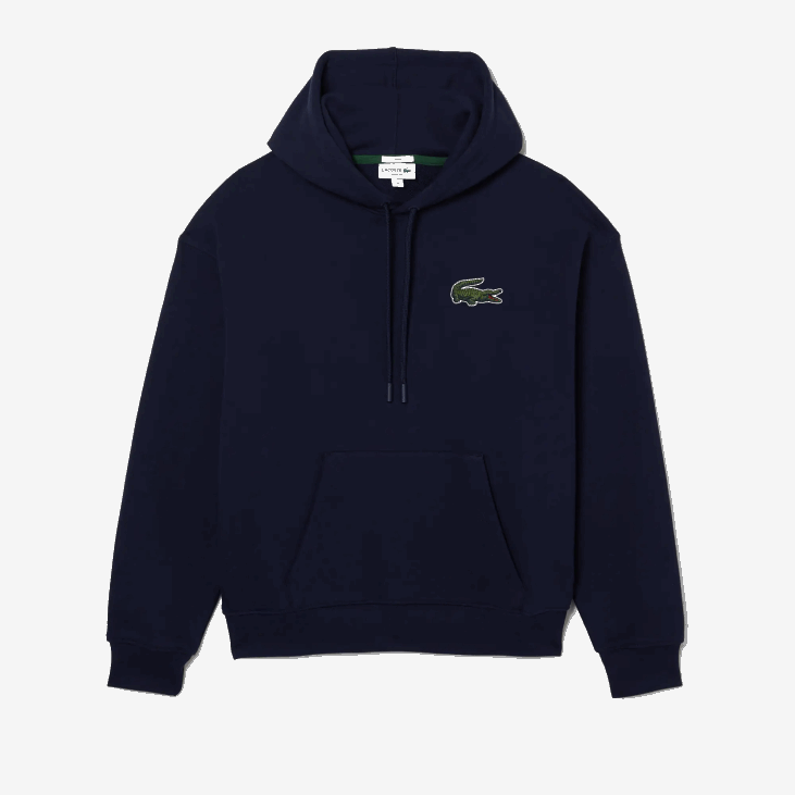 мушкарци дуксерица од органског памука слободног кроја са капуљачом 8688366 тамноплава 166 Lacoste