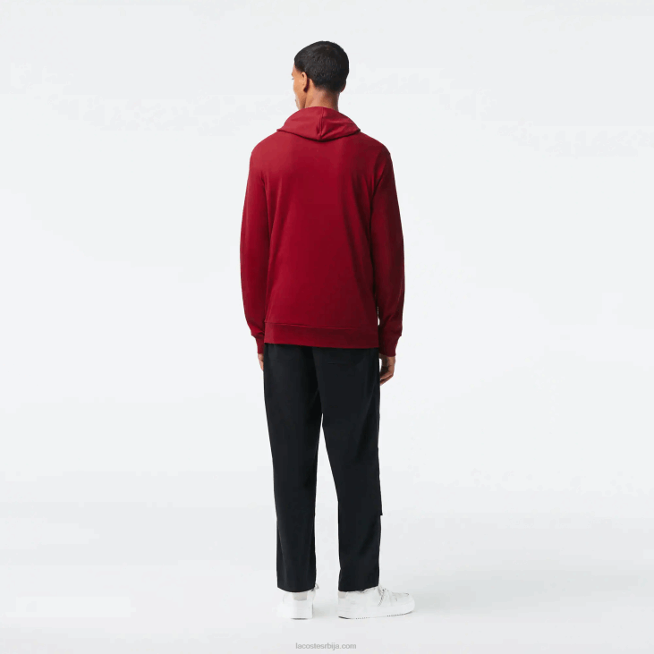 мушкарци дуксерица од памучног дреса са капуљачом 8688622 бордо 476 Lacoste