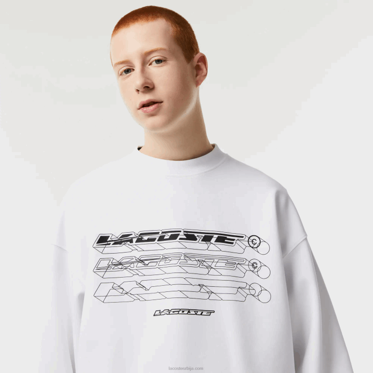 мушкарци лабави брендирани дукс 86886 бела 001 Lacoste