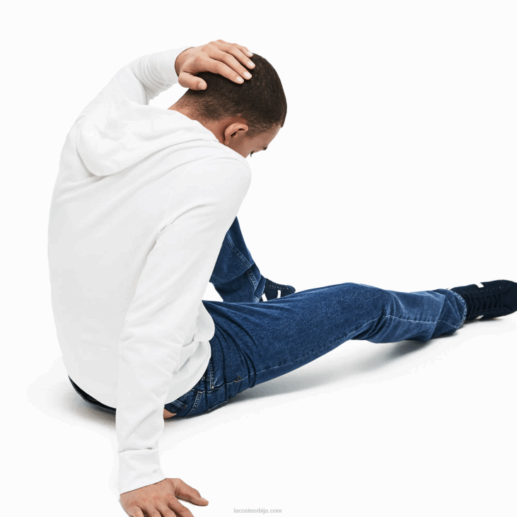 мушкарци дуксерица од памучног дреса са капуљачом 8688736 бела 001 Lacoste