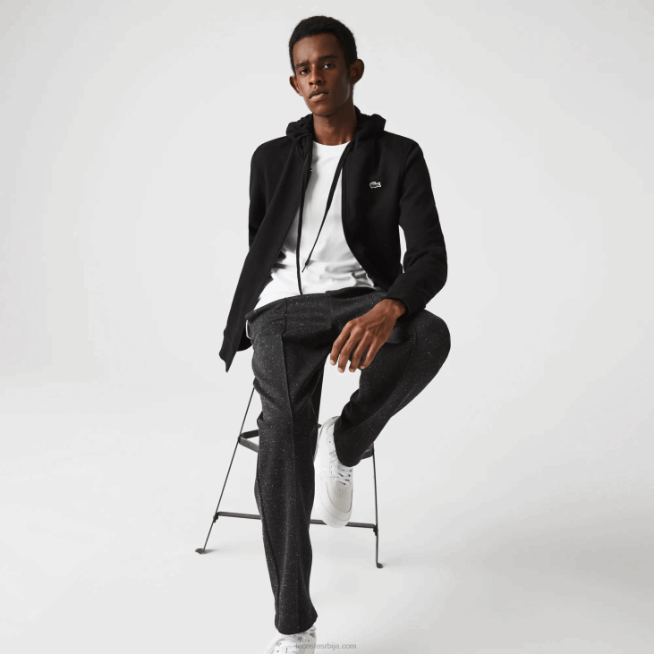мушкарци спортска лагана капуљача од два материјала 8688947 црна ц31 Lacoste