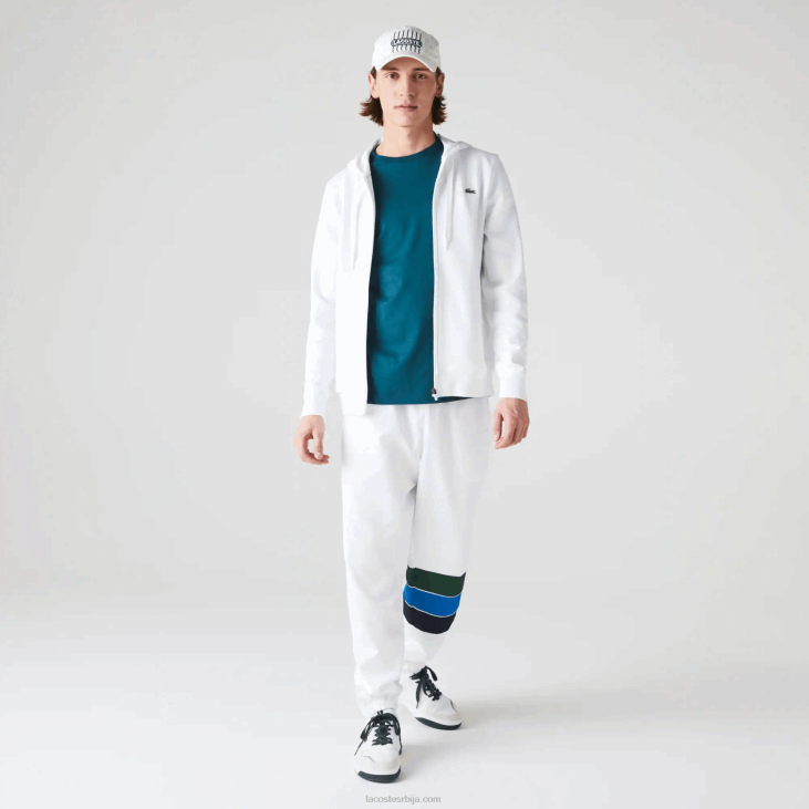 мушкарци спортска лагана капуљача од два материјала 8688948 бела 800 Lacoste