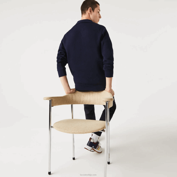 мушкарци памучна дуксерица са рајсфершлусом 8688951 тамноплава 166 Lacoste